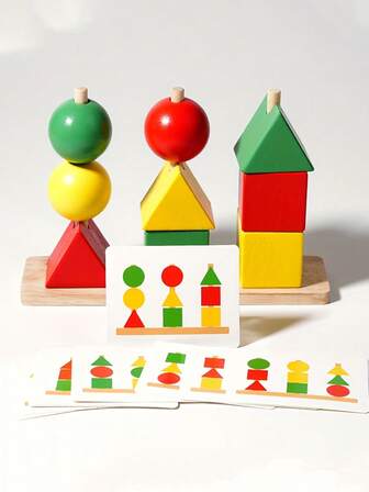 Juguete educativo manipulativo para reconocimiento de formas geométricas tipo cilindro, juguete de coordinación mano-ojo, set de bloques educativos preescolares para construcción transfronteriza, regalo perfecto de Navidad y cumpleaños para niños y niñas