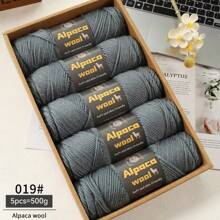 500g/245m Alpaka Wolle Garn, dickes Strickgarn für selbstgemachte Kleidung, Winterpullover, Schal, Mütze, Handschuhe, Knieschoner, Mehrfarbig, 5 Bälle/Packung