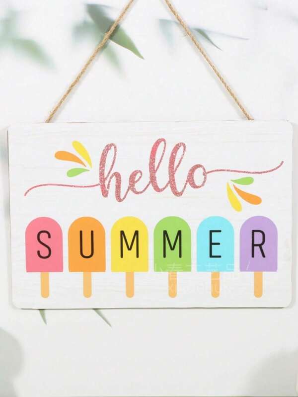 1 Stück Hallo Sommer Landstil Holz Wanddekoration Wandbehang Party Sommer Strand Thema Willkommen Tür Nummer Heim Dekoration Wanddekoration