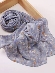 Al Najma 1 件女士雪纺花卉数码印花头巾/盖头围巾 - 彩色 - 查看 13