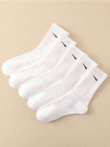 1 Pair /5 Pairs /6 Pairs Of Women's Casual Stockings, Simple, Comfortable And Breathable Everyday Wear Unisex Tube Socks