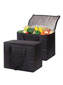 1 pièce de sac isotherme en non-tissé avec doublure en aluminium. Sac réutilisable isotherme pour les courses, les voyages, les pique-niques, la livraison de repas Doordash et les aliments chauds