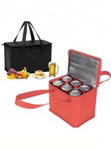 1 pièce de sac isotherme en non-tissé avec doublure en aluminium. Sac réutilisable isotherme pour les courses, les voyages, les pique-niques, la livraison de repas Doordash et les aliments chauds