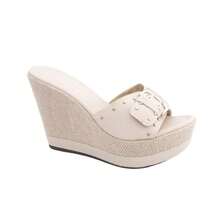 Wedge Sandal Clogs Comfortable Lightweight Heel With Buckle Various Colors - Trắng mềm mại - Xem 2