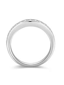 1pc Classic Eternity Wedding Band Ring With 2.0mm Moissanite, 925 Silver Plated 18K, Suitable For Daily Wear, Party, And Dates