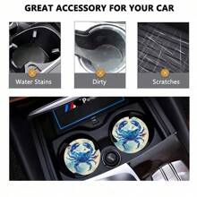 2 pièces Dessous de verre de voiture avec motif mignon, stylé et durable, tapis de voiture anti-dérapant et séchage rapide