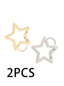 1/2 pièces Mousqueton en alliage de zinc en forme d'étoile, boucle à ressort, boucle de connexion décorative, pour porte-clés, boucle de décoration de sac à dos, pendentif etc. usage quotidien, très convient pour les étudiants, travailleurs et adolescents