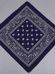 1 szt. Klasyczny retro styl uliczny z nadrukiem orzechów nerkowca Paisley kwadratowy szalik bandana, uniwersalny jako apaszka, opaska na głowę, opaska na nadgarstek, chusta na głowę, opaska na czoło, kieszonkowy kwadrat