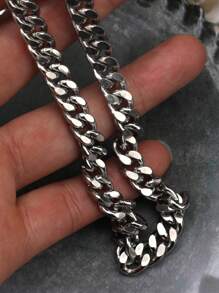 Collar de cadena de acero inoxidable de eslabón , collar grueso para hombre, colgante versátil y de alta gama para el streetwear