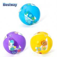 Bestway Bestway 31036 Three Color Giant Inflatable Beach Ball (1 Piece) - Perfect For Swimming Pool Parties, Beach Entertainment, And Summer Decoration. Full Of Vitality, Durable, And Lightweight. (NO Pumps)
