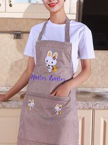 1 szt. Dostosowany wzór królika wiszący fartuch, odpowiedni do kuchni domowej, restauracji, jadalni, fartuch dla dorosłych, artykuły kuchenne, śliniaczek, prezent na dzień matki, prezent na dzień ojca