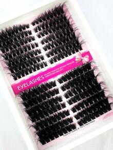 14D/DD/C Curl Volume 5D Fluffy Lashes 10-18mm, Split Between Left+Right Suitable For Pair Of Lashes. 14 Rows Of Faux Mink Lashes, Natural Split. Thick, Soft, Lightweight Lash Set, Comfortable Wear. Opens Eyes, Lifts Corners, For Lash Extension DIY. For Daily Life, Wedding, Dating, Party, Music Festival, Halloween Use - Black - View 5