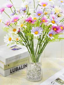 10/20/50/100 piezas Piedras de vidrio transparente, bolas de vidrio planas, piedras decorativas de vidrio transparente para manualidades DIY, decoración de mesa, acuarios, decoración floral, mosaicos, portavelas, decoración de chimeneas y hogar, decoración de jarrones y floreros