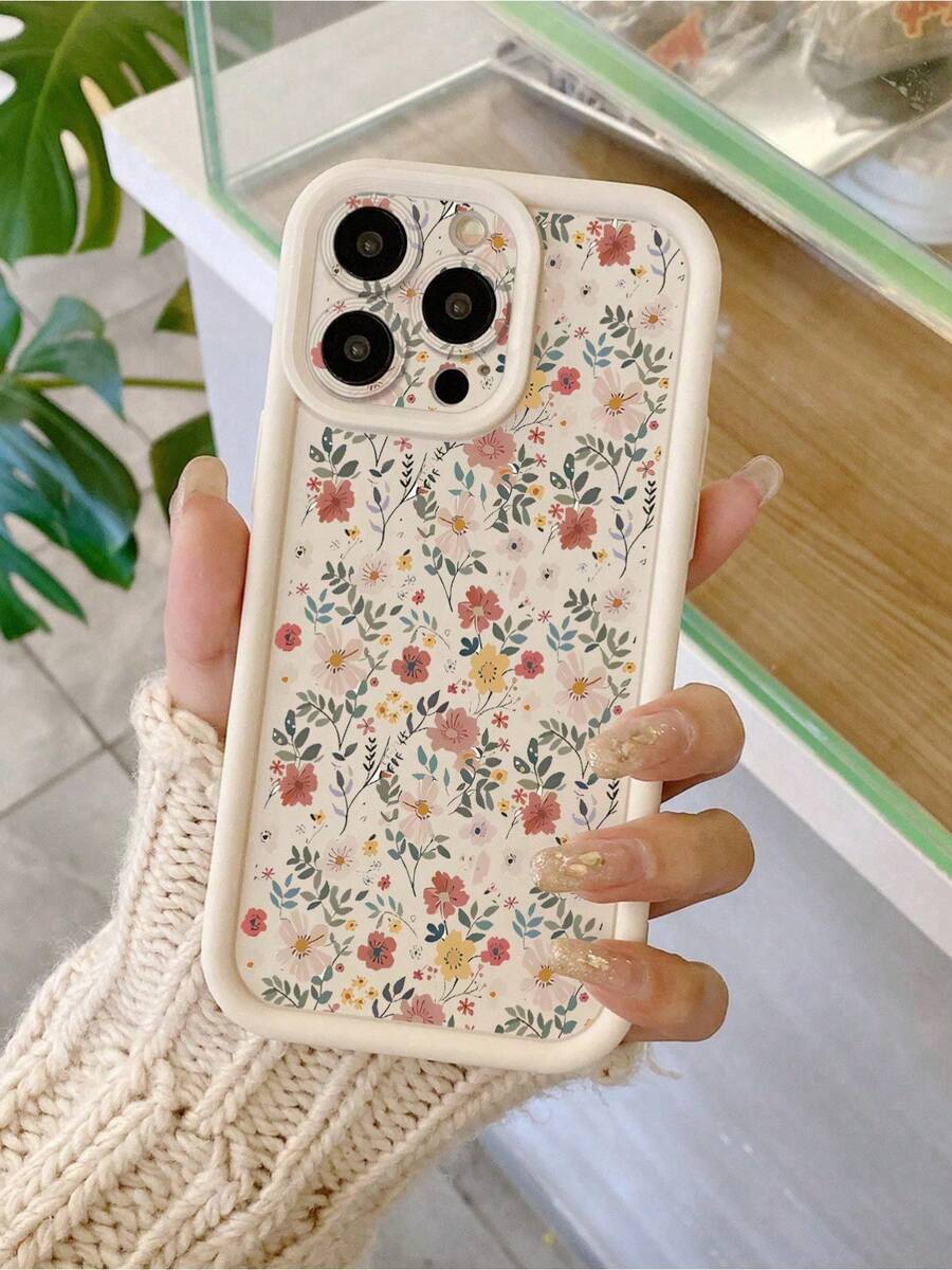 Funda con estampado floral (1 unidad). Recortes precisos para proteger la cámara. Diseño amortiguador. Compatible con phone 1 Pro Max/12 Pro Max/13 Pro Max/14 Pro Max/15 Pro Max/16 Plus/16 Pro Max (1 unidad) - Blanco - Ver 1