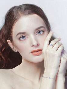 Kaletine 1pc Women's 925 Sterling Silver Evil Eye & Blue Zirconia Charm Bracelet, Turkish Jewelry - Silver - View 9