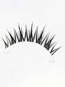 10 szt. jednoczęściowych, grubych, sztucznych rzęs w stylu kreskówkowym, gęstych, z przezroczystą trzpieniem, o naturalnym, tajskim wyglądzie, odpowiednich dla początkujących, rzęsy na pasku, rzęsy, sztuczne rzęsy