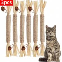 3PCS Silvervine Chew Sticks For Cats, Catnip Chew Sticks Cat Toys For Indoor Cat Kitten Teeth Grinding Interactive Feather Toys For Aggressive Chewers Dental Care/7pcs /Set
