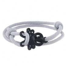 1 pieza Pulsera minimalista de cuerda de nailon con temática oceánica y elemento de pulpo, apilable, adecuada para bodas, surf en verano