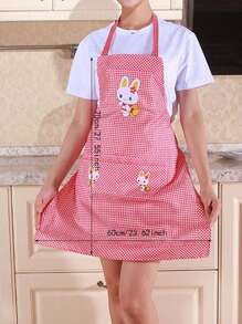 1 szt. Dostosowany wzór królika wiszący fartuch, odpowiedni do kuchni domowej, restauracji, jadalni, fartuch dla dorosłych, artykuły kuchenne, śliniaczek, prezent na dzień matki, prezent na dzień ojca