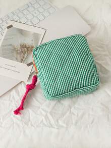 Large Capacity Grid Sanitary Napkin Storage Bag, Women's Cosmetic Bag, Coin Purse, Tampon Storage Bag, Coin Purse And Other Small Items Storage, Suitable For Underwear, Tampons, Menstrual Use Makeup Travel Toiletry Organizer Essentials Gifts Storage Zipper Accessories Nail Bags, Makeup Bag, Vanity, Make Up Bag, Storage, Makeup Organizer,Gifts For Women,Christmas Gifts,Gift Ideas For Women - Multicolor - View 16