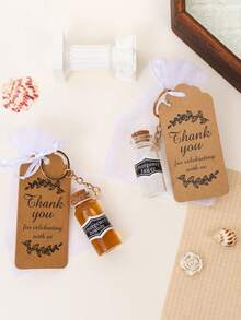 2-80个10毫升玻璃瓶钥匙扣，礼盒填充物，趣味小礼物，创意钥匙扣，背包挂件，装饰挂件，桌面装饰，送给男朋友、老公、朋友、节日、生日、情人节、父亲节的完美礼物。趣味小礼物，父亲节、母亲节和教师节的完美礼物（注：不含液体），适合万圣节、圣诞节礼物