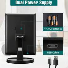 FASCINATE Lighted Makeup Mirror 2X/3X Magnification, Trifold Vanity Mirror With Lights, 21 LED Touch Dimming, Dual Power 180° Rotation Lit Beauty Table Mirror, Makeup Mirror With Lighting - màu đen - Xem 5