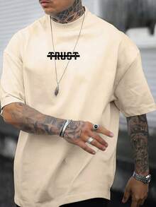 男式圆领短袖图案印花休闲T恤