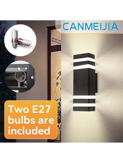 CANMEIJIA Customizable Outdoor Wand Lamp, Acrylic Bloemen Pattern Crystal Appearance, IP65 Waterproof LED Indoor/Outdoor Home Light, E27 Bulb Holder, Square/Round Fixture Patio, Staircase, Street, Spaces view 6