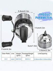 SOUGAYILANG 1Pc Fishing Reel 3.9:1 Gear Ratio,Stainless Steel Bullet Reel,Right&Left Handle Interchangeable,All-In-One Fishing Reel For Beginners,Perfect Choice For Freshwater And Saltwater Fishing - Silver - View 4
