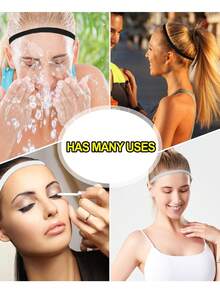 6pcs Thick Non-Slip Elastic Sports Headbands, Unisex, Stretchy Grip Sports Headbands, Sweat-Absorbent, Suitable For Fitness And Yoga