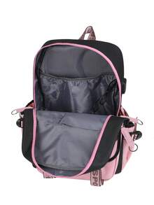 Cute Cartoon Capybara Backpack, Large Capacity Student Backpack, Laptop Bag - Pink - View 10