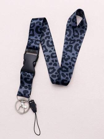 1 st halsband för nyckel, nyckelring, leopardmönstrat lärarsnodd för kvinnor och män, telefonsnodd med snabbspänne för ID-kort, plånbok. Biltillbehör väskberlock skola söt goth y2k väsktillbehör nyckelband med ID-hållare biltillbehör väskberlocker