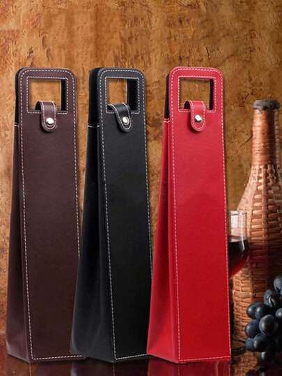 Rot Wein Taschen Geschenkverpackung Universell Einzelflasche Wein Glas Verpackung Leder Tasche, Feiertage, Party, Geschenkübergabe Geschenkverpackung Aufbewahrungsbox