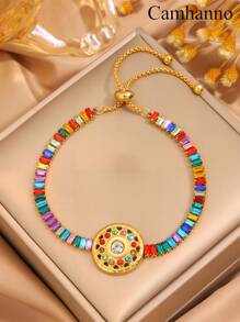 2/1 pièce Accessoires en acier inoxydable simples et à la mode, exquis. Le meilleur choix pour les femmes, les hommes, les couples et les voyages quotidiens. Convient pour la rue, les fêtes, les anniversaires et diverses occasions. Accessoires polyvalents.