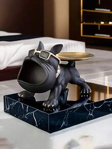 1pc Bulldog Figurine Storage Decor, Large Mouth Dog Statue Artistic Crafts, Home Living Room Office Bookshelf Decor, Tabletop Display Foyer Decoration, Handmade Home Decor Style Doll, Suitable As Small Gift, Home Essentials