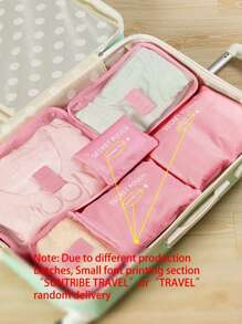 1 Set mit 6 Stück Packtaschen für Reisen, Organizer Taschen mit großer Kapazität - beinhaltet Make-up Tasche, Kulturbeutel, Kleidersack, geeignet zum Verstauen von Kleidung, Schuhen, Kosmetik, Elektronik, Accessoires, ideal für Reisen, Urlaub, Geschäftsreisen, Heimorganisation, Abschlussgeschenk für Schule, Schul-Zubehör, Schulsachen