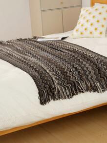 1pc Knitted Blanket, Suitable For Bedroom, Office, Sofa, Car, Nap, Covering