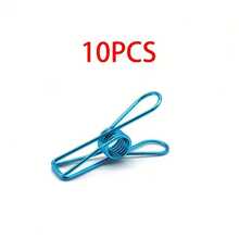 10 Multi-Color Metal Hollow Paper Clips, Suitable For Sealing Food Bags, Photo Album Clips, Socks And Underwear Clips, Multifunctional Clips. - Multicolor - View 8