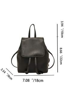 简约纯色背包，百搭抽绳收纳背包，迷你女士简约包