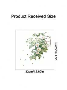 1 pieza Calcomanía para tapa de inodoro con diseño de flor y hoja verde, calcomanía floral modernista para inodoro - PVC impermeable, adhesivo para decoración de baño, decoración de pared, decoración del hogar, decoración de dormitorio (30cm x 45cm) para arte de pared del baño, decoración del hogar, decoración de la sala de estar, artículos de decoración de primavera para refrescar su hogar, para el Día de la Madre y los adhesivos decorativos del baño, regalos conmemorativos de graduación y cumpleaños