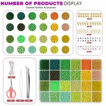 1 Set Of 4 Dual Colored Bead Mix Set With Accessories, Suitable For DIY Bracelet, Necklace, And Waist Belt Decorations For Mother's Day, Easter, School Events, And Weddings - DIY Supplies - View 8