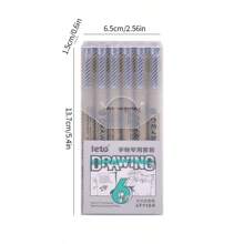 Set de 6 bolígrafos de punta fina negros en miniatura, bolígrafos de múltiples tamaños de línea para dibujos, ilustraciones, bocetos, animación, de vuelta a la escuela