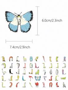 50张细长动物油画插画贴纸手册笔记本电脑手机壳行李箱滑板头盔桌面装饰贴