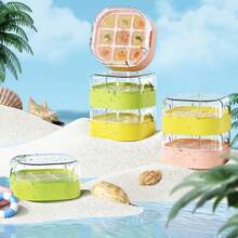 一键式冰格 - 9 块速释硅胶模具，适用于小型冰柜/鸡尾酒吧/办公室，节省空间 - 彩色 - 查看 7