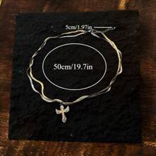 1 szt. męski naszyjnik z wisiorkiem, złoty wzór kości węża, dwuwarstwowy, modny łańcuszek na obojczyk, prezent dla chłopaka