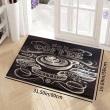 1 Stück Kaffee Muster Willkommens Fußmatte, Vintage Heim Dekoration, TPR-Rückseite Kunstwoll Matte, geeignet für Kaffee Shop Eingang, Veranda, Innenbereich - Weich, Strapazierfähig, waschbarer Bodenbelag für Wohnzimmer, Bad, Schlafzimmer, Spielzimmer, Waschküche, Dorm, Küche Dekoration