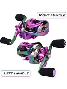 SOUGAYILANG Baitcasting Fishing Reel 12+1BB 7.2:1 High Speed Gear Ratio 8KG Max Drag Powerful Saltwater Casting Reel,Colorful Casting Reel With Electroplating Process,Great Fishing Tackle Outdoor Gear - Multicolor - View 4