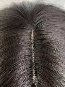 24 Inch Black Wig With Blue Highlights - Big Loose Waves Middle Part Long Curly Hair - Heat Resistant Synthetic Fiber On Rose Net Cap - Edgy Two-Tone Black & Blue For Cosplay & Daily - Blue Highlight - View 11