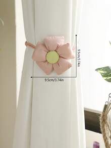2 Pieces Large Cloth Flower Curtain Tieback Wedding Decorative Holdbacks Rope American Rustic Style Drapery Holder Clip For Girl's Room - Multicolor - View 6
