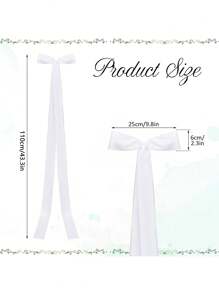 1/5/10Pcs Satin Wedding Chair Bows With Long Tails 43.3In Wedding Aisle Decorations Sashes With Ties White Chair Sashes Draping Ribbons Bows For Wedding Banquet Party Bridal Shower Events Paty Decoration